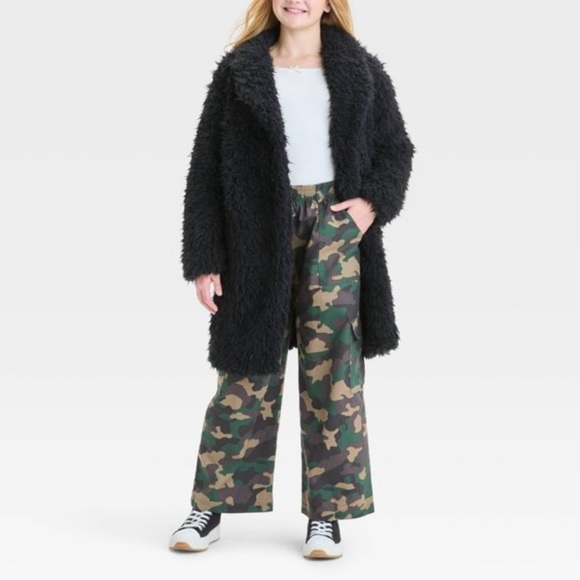 Art Class Girls Faux Fur Long Jacket Black NWT - Picture 7 of 7